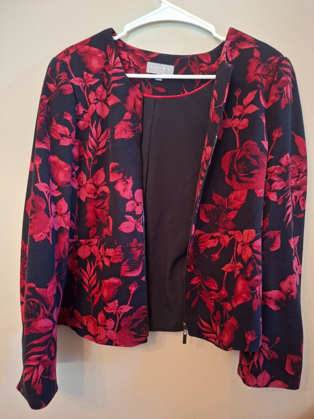 2 pieces Nanette Lapore Black slacks & Laura Red/Black Jacket w BLK size 12 - Picture 3 of 5
